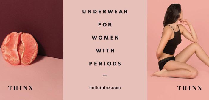 Thinx's controversial ad showing a peeled grapefruit and woman sitting uncomfortably.